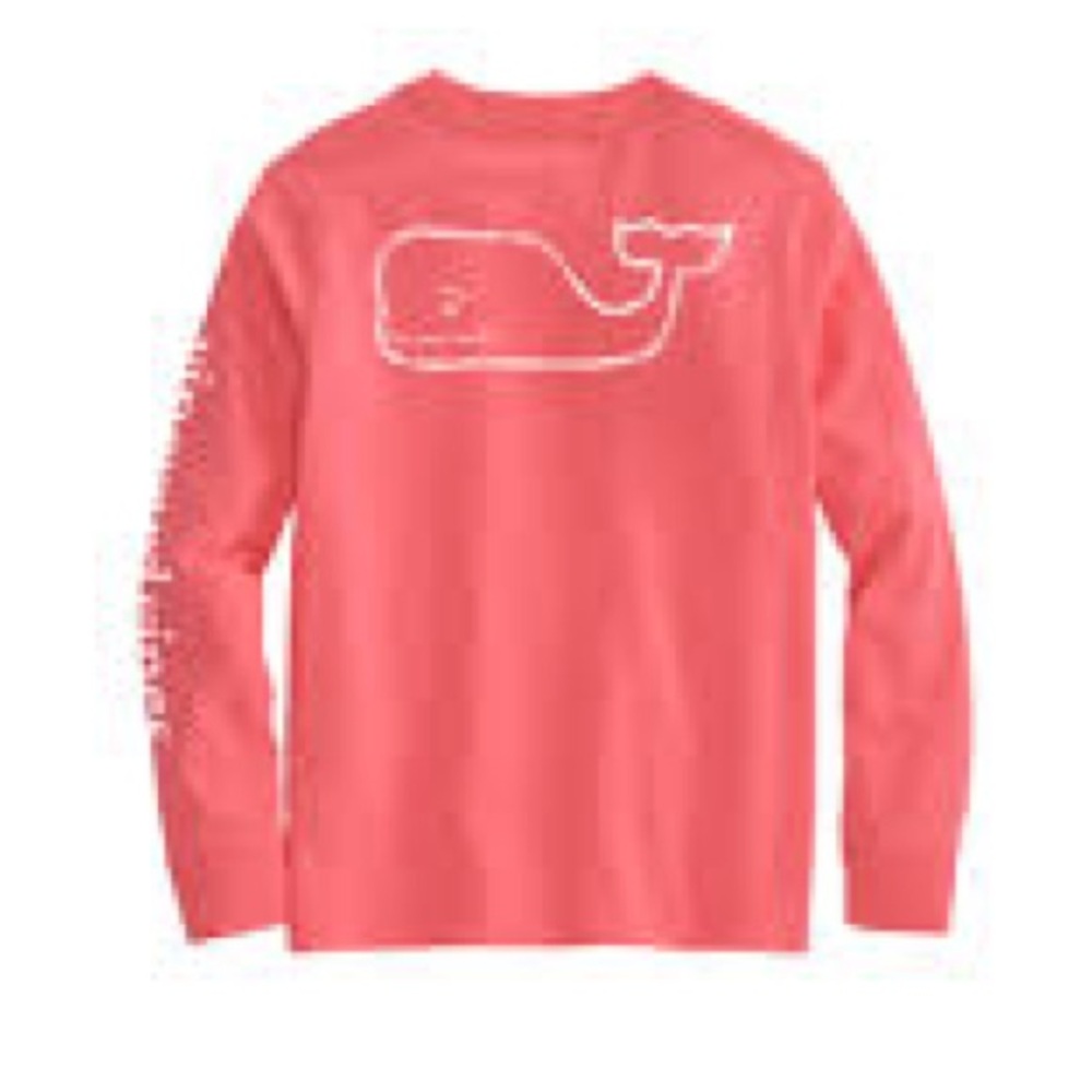 Vineyard Vines Coral Whale Long Sleeve Tee